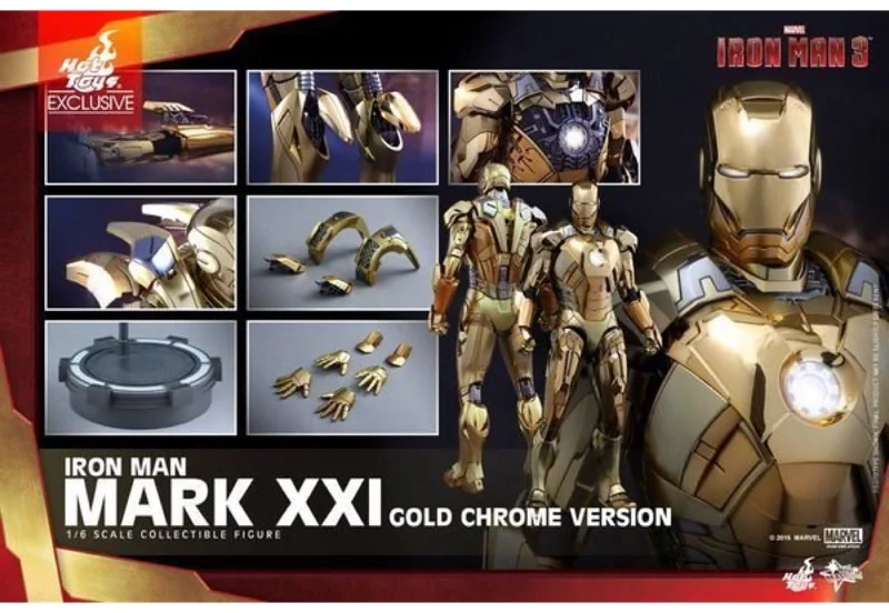 Hot Toys MMS341 Iron Man Mark XXI — Shanghai Disney Chrome Exclusive