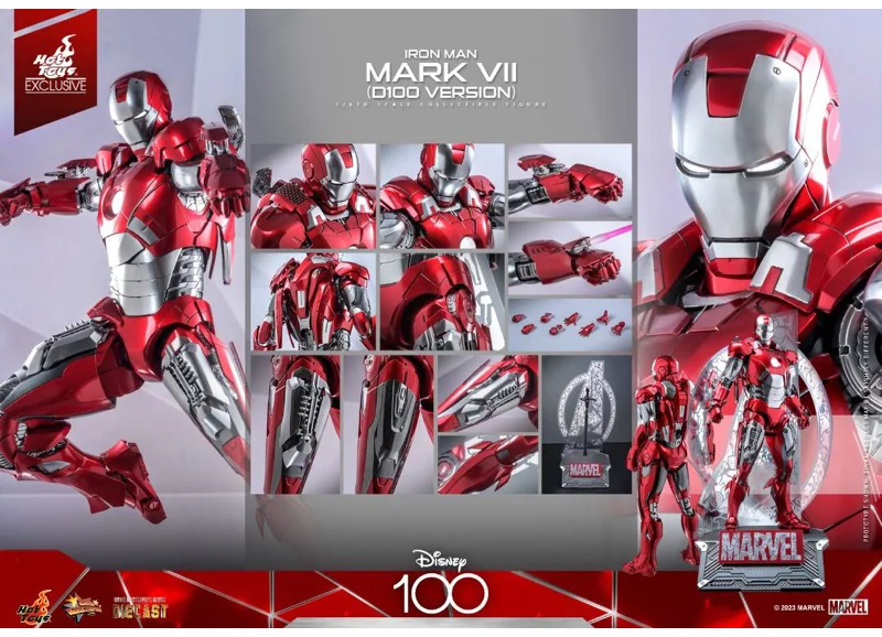 Hot Toys MMS696D54 Iron Man Mark VII — Disney 100th Anniversary