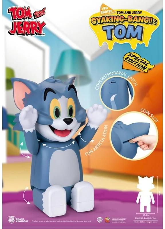 Beast Kingdom Tom Coin Bank — Tom and Jerry, Blue Edition, 48 cm