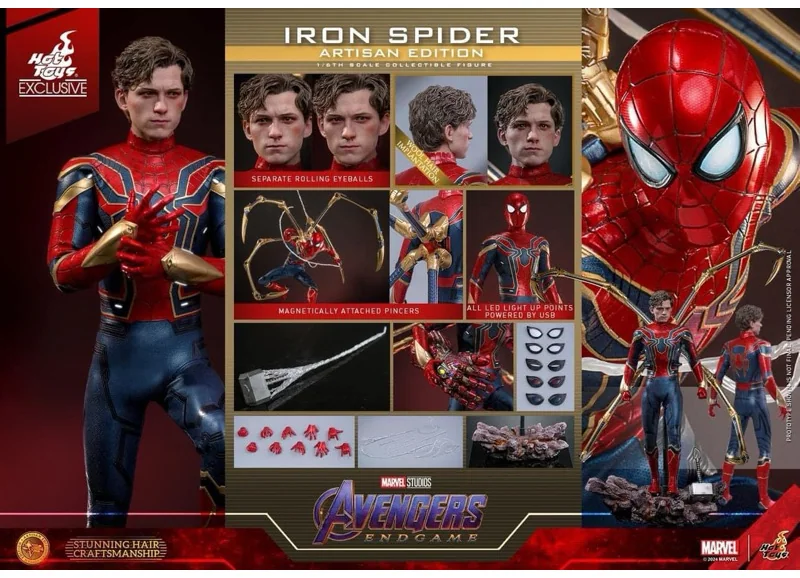Hot Toys MMS762AE Iron Spider — Endgame, Rooted-Hair Limited Edition