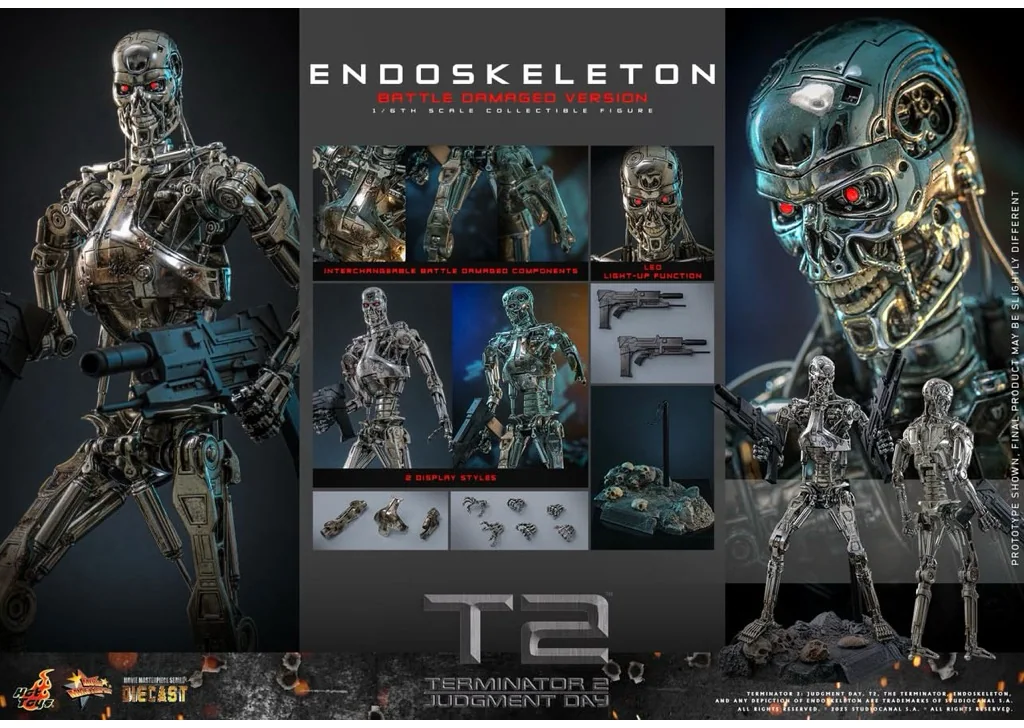 Hot Toys MMS840D77 T-800 — Terminator 2, Battle Damaged