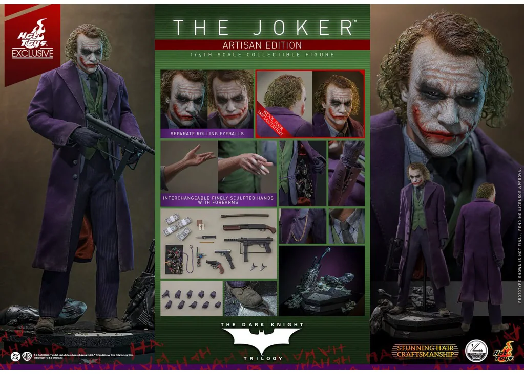Hot Toys QS028 The Joker 2.0 — The Dark Knight, Rooted Hair