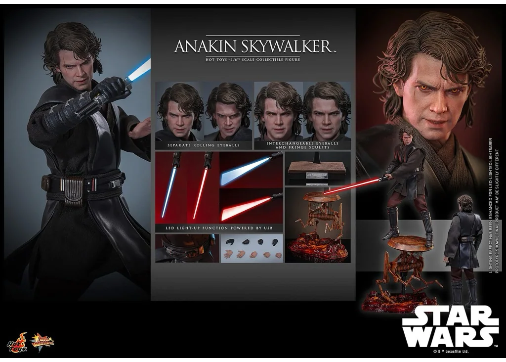 Hot Toys MMS839 Anakin Skywalker — Revenge of the Sith, Sith Eyes