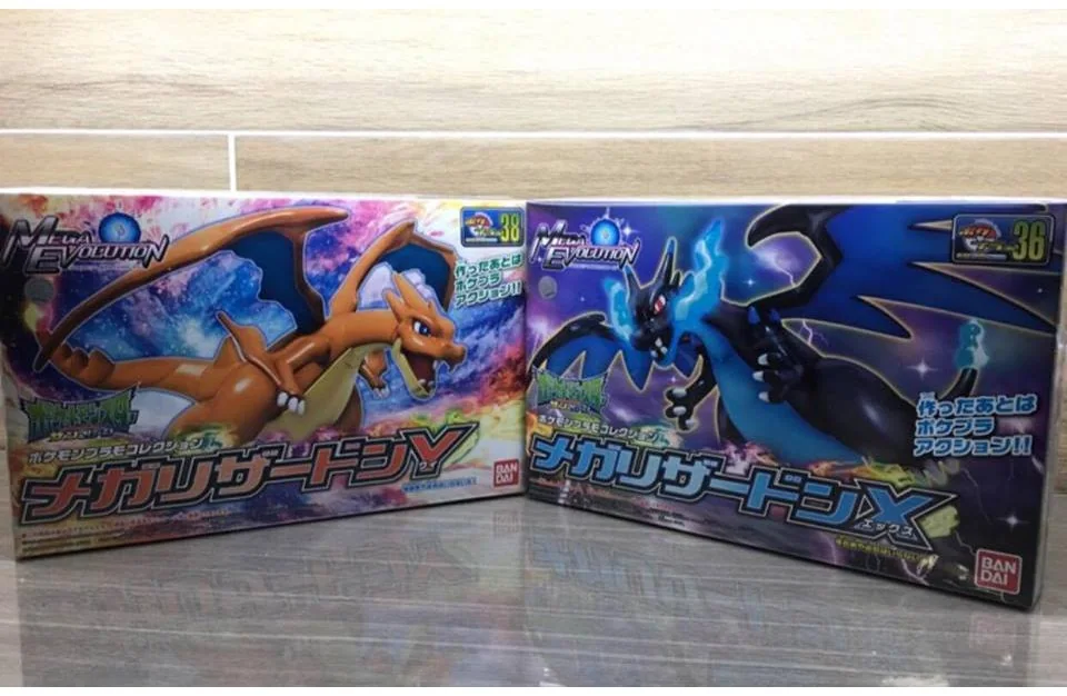 Bandai Pokémon Mega Charizard X & Y Evolution Model Kit Set