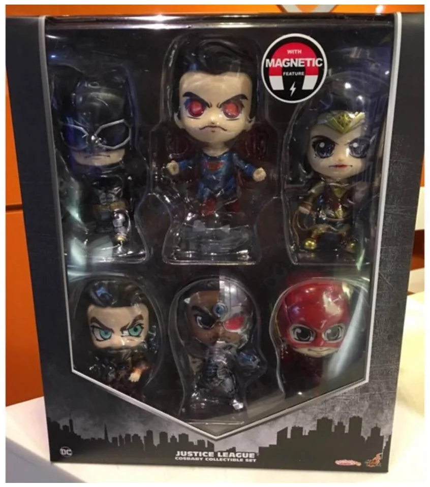 Hot Toys Cosbaby Justice League — Complete Six-Figure Set